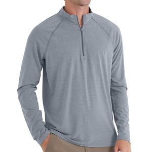 Men’s Free Fly Quarter Zip Pullover. Size Large. Color is Blue Grey. NWT.